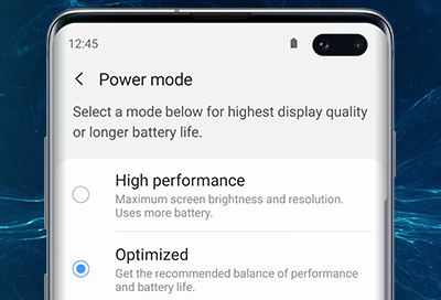 Power Saving Mode of Samsung Galaxy Smart Phone