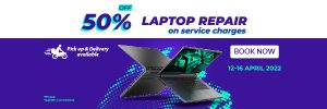 Laptop Repair with 50% OFF on Service Charges