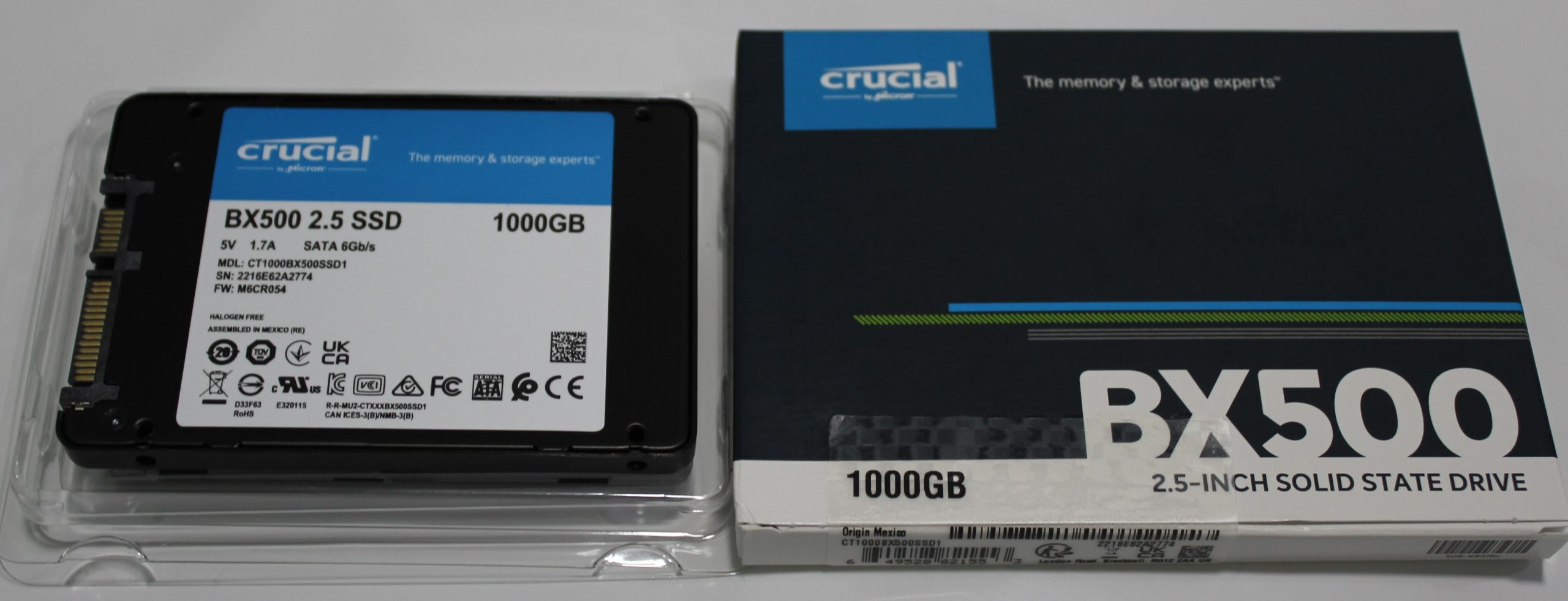 CRUCIAL MX500(CT1000MX500SSD1) 1000GB/1TB SATA SSD 正常品 2.5