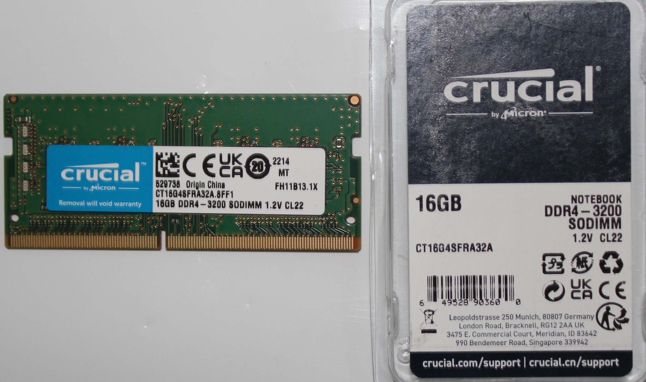 Crucial : 16GB DDR4-3200 SODIMM