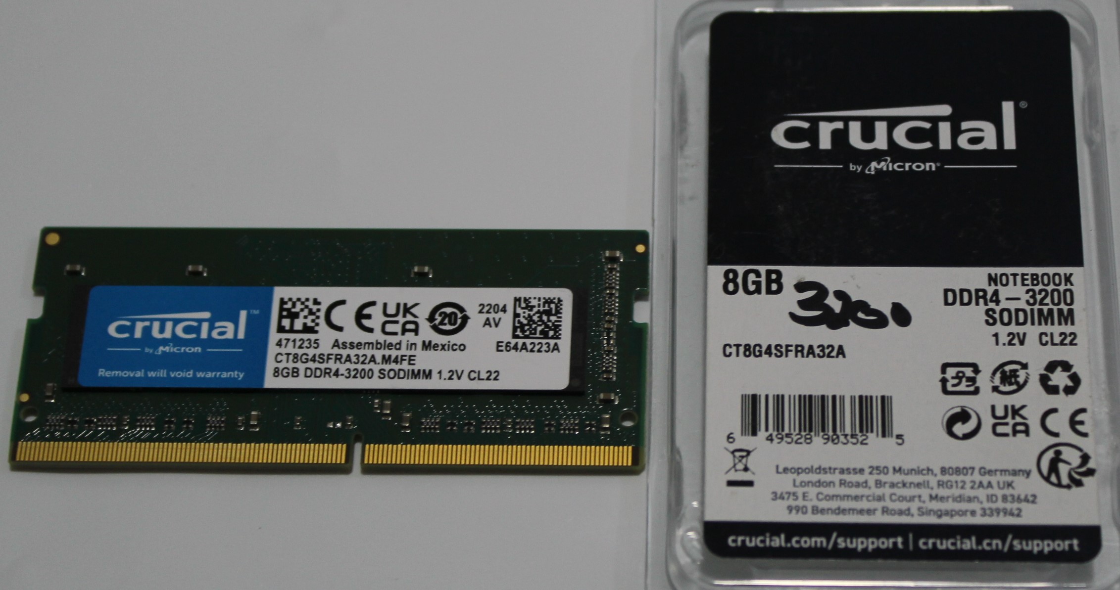 Crucial 8GB DDR4-3200 SODIMM | CT8G4SFRA32A 