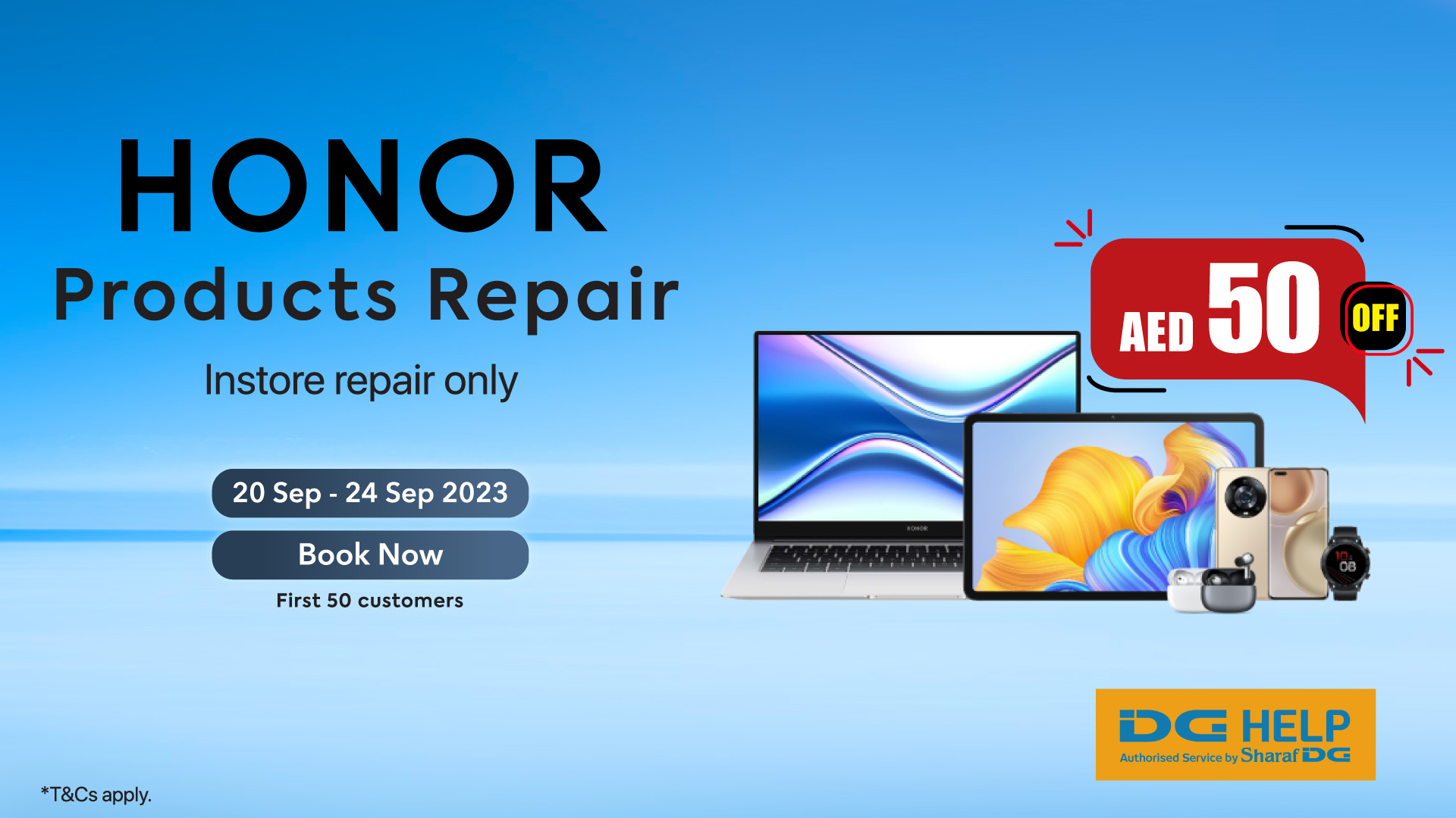 Honor Repair Special: Save AED 50 on Your First Fix